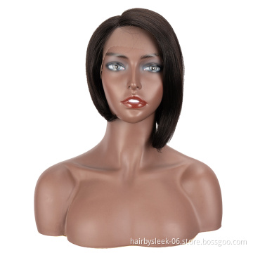 Rebecca fashion 9 inches Pixie Cut Natural Brazilian Remy Human hair Bob Lace Part Wig Lace Front Wigs Human Hair Wigs For Women